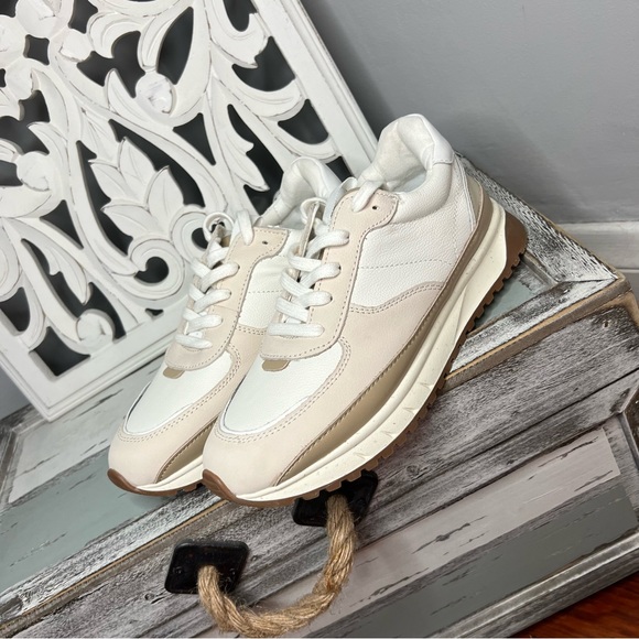 Madewell Kickoff Trainer Sneakers Size 9 Leather Antique Cream Multi NWOT - Picture 2 of 14